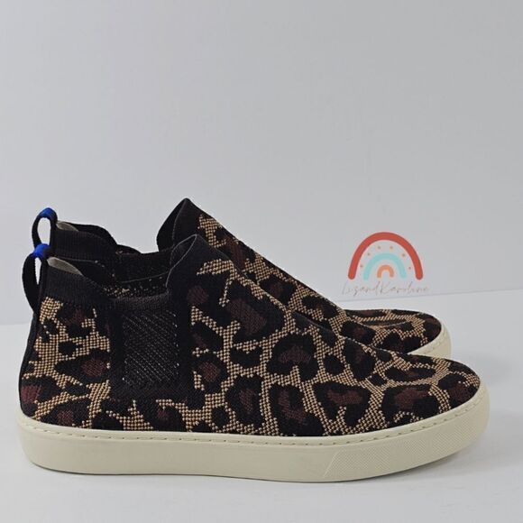 Rothy's Chelsea Wildcat Boot Leopard Cheetah High Top Slip On Sneakers - Picture 7 of 16